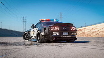 Ford Mustang Police Interceptor , ford-mustang, ford, police, cgi, cars, artist, artwork, digital-art, artstation HD wallpaper