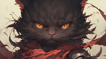 Warrior Cat, cat, Anime, AI Art, anime cat HD wallpaper