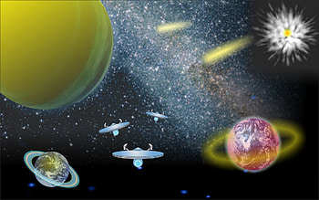 Travel Through Space, Spaceship, Stars, Space Travel, Planets, Galaxies HD wallpaper
