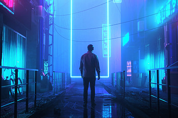 Neon Door , neon, door, artist, artwork, digital-art HD wallpaper