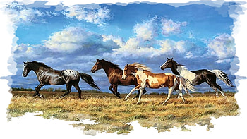 Running Horses, , Running, 3D, Horses HD wallpaper