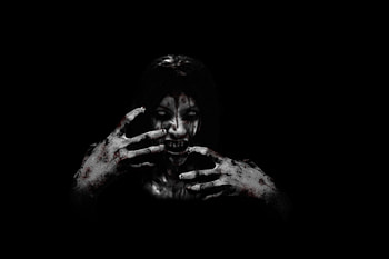 The House Creepy Black Movies Demon Blood Face Dark Horror Evil Monster At Dark HD wallpaper