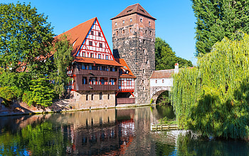 Building, River, House, Germany, , Nuremberg HD wallpaper