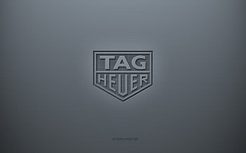 TAG Heuer logo, gray creative background, TAG Heuer emblem, gray paper texture, TAG Heuer, gray background, TAG Heuer 3d logo HD wallpaper