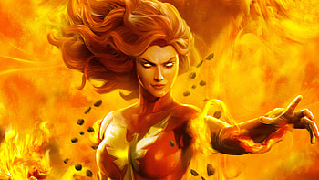 Dark Phoenix art, Fiery power, Cosmic force, High-definition HD wallpaper