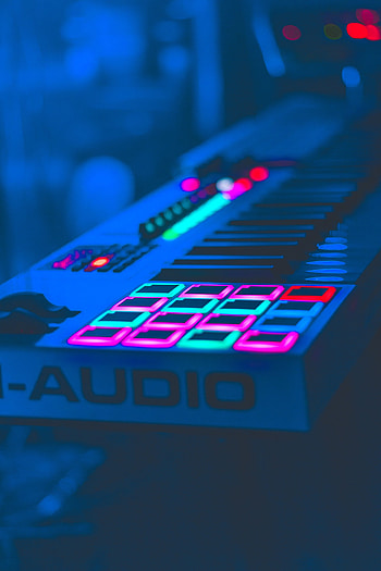 Music, Neon, Keys, Equipment, Apparatus, Audio HD phone wallpaper