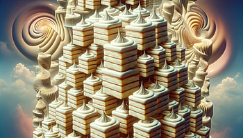 Surreal Vanilla Cake Fantasy, vanilla cake, surrealism, cake, dessert, fantasy HD wallpaper