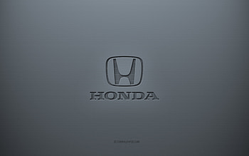 Honda logo, gray creative background, Honda emblem, gray paper texture, Honda, gray background, Honda 3d logo HD wallpaper