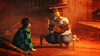 Kimetsu no Yaiba, Demon Slayer: Kimetsu no Yaiba, Tanjiro Kamado, Gyutaro (Demon Slayer), Anime HD wallpaper