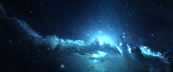... ultrawide, Astrography, Space, Blue . HD wallpaper