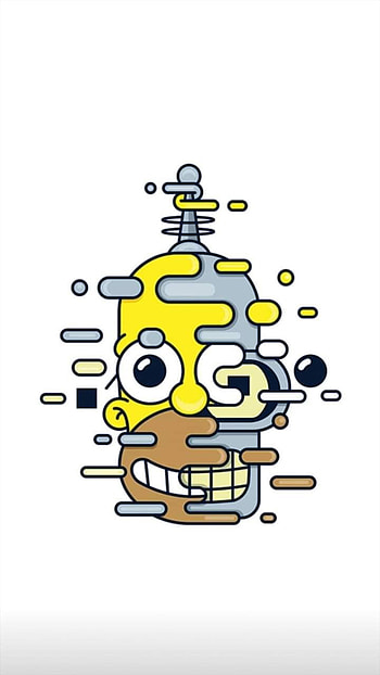 Bender y Homero, Futurama, Los Simpsons HD phone wallpaper