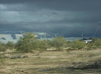 The green after the storm, Arizona, Desert, Storm, Clouds HD wallpaper