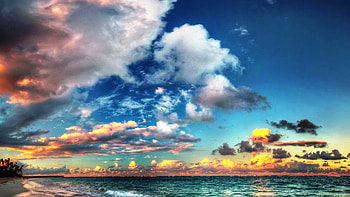 Beautiful Sunset on the Beach, waves, bay, clouds, nature, sunset, skyscape, beach HD wallpaper