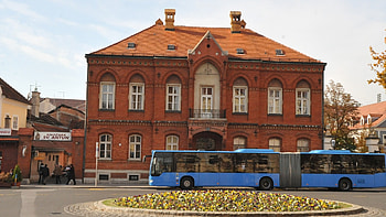 Blue bus, House, Transport, Architecture, Bus, Blue, Old HD wallpaper