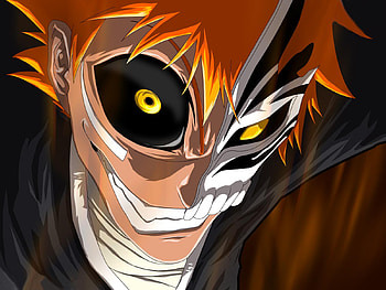 going insane, bleach, ichigo, orange hair, anime, halow mask HD wallpaper