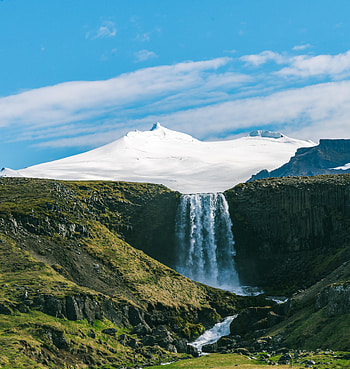 Nature, Mountains, Snow, Rocks, Waterfall, Snow Covered, Snowbound HD phone wallpaper