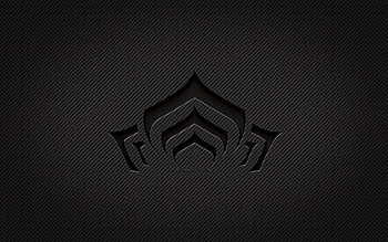 Warframe carbon logo, , grunge art, carbon background, creative, Warframe black logo, games brands, Warframe logo, Warframe HD wallpaper