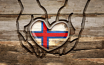 I love Faroe Islands, , wooden carving hands, Day of Faroe Islands, Flag of Faroe Islands, creative, Faroe Islands flag, Faroe Islands flag in hand, Take care Faroe Islands, wood carving, Europe, Faroe Islands HD wallpaper