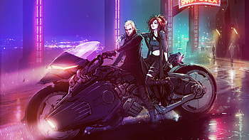 Couple Scifi Bike , scifi, artist, artwork, digital-art, artstation HD wallpaper