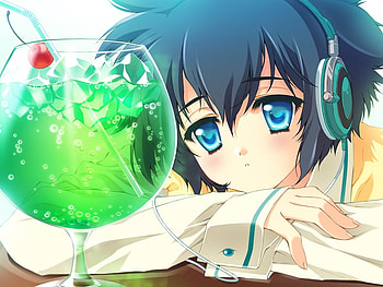 Yatabe Miu, girl, blue hair, anime, blue eyes HD wallpaper