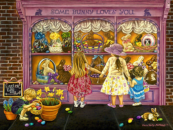 Some Bunny Loves You, store, children, painting, sweets HD wallpaper