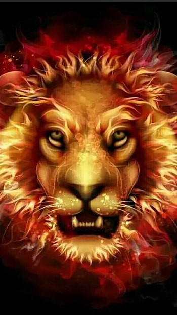 Fire Lion, Lion Art HD phone wallpaper