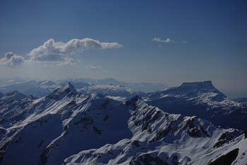 Snowy Mountains range, clean skyline, winter, sky HD wallpaper