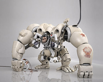 Monkey Robot , monkey, abstract, robot, 3d HD wallpaper