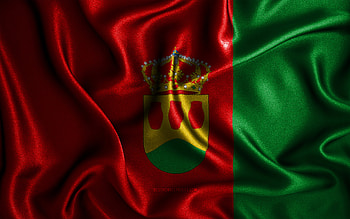 Alcorcon flag, , silk wavy flags, spanish cities, Day of Alcorcon, Flag of Alcorcon, fabric flags, 3D art, Alcorcon, cities of Spain, Alcorcon 3D flag HD wallpaper