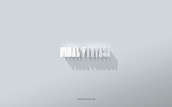Final Fantasy logo, white background, Final Fantasy 3d logo, 3d art, Final Fantasy, 3d Final Fantasy emblem, creative art, Final Fantasy emblem HD wallpaper