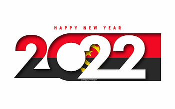Happy New Year 2022 Angola, white background, Angola 2022, Angola 2022 New Year, 2022 concepts, Angola HD wallpaper