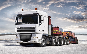 Auto, Cars, Side View, Trailer, Truck, Lorry, Xf105, Excavator, Daf HD wallpaper