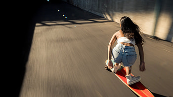 Downhill, Girl Skateboarding HD wallpaper