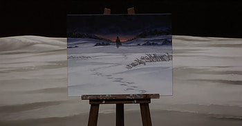 A painting on the moon, Millennium Actress, painting, moon HD wallpaper