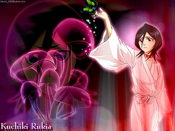 Rukia, purple, girl, pink, anime HD wallpaper