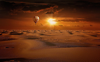 Hot Air Balloon Desert, air-balloon, nature, desert HD wallpaper