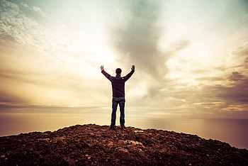Nature, Mountain, Vertex, Top, Man, Loneliness HD wallpaper
