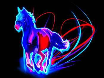 Color Horse, colors, horses, neon, animals HD wallpaper