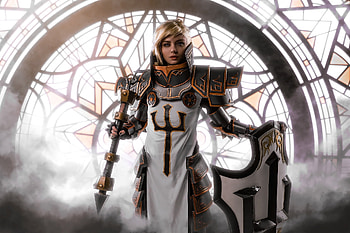 Gorgeous girl model, Crusader, Diablo III HD wallpaper
