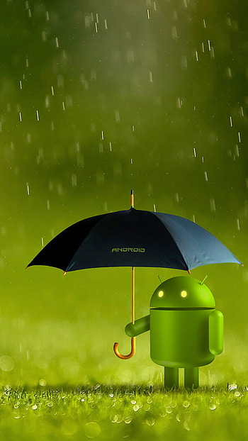 Android Under Umbrella — Tech, umbrella, robot, technology, Android HD phone wallpaper