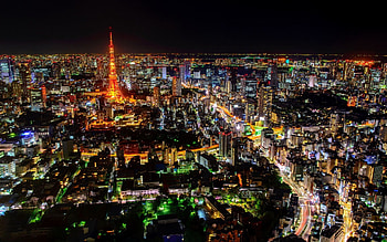 Tokyo in 2016, City view, Night lights, Urban charm HD wallpaper