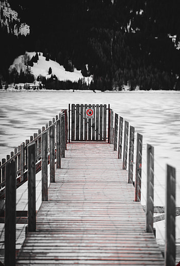 Winter, Ice, Lake, Pier, Miscellanea, Miscellaneous, Fence HD phone wallpaper