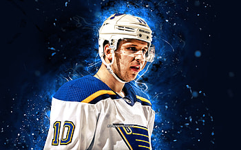 Brayden Schenn, , St Louis Blues, NHL, hockey players, blue neon lights, Brayden Michael Schenn, Brayden Schenn , hockey, Brayden Schenn St Louis Blues HD wallpaper
