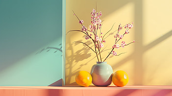 Minimalist Spring Floral and Citrus, spring, minimalist HD wallpaper