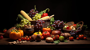 Harvest Bounty Still Life, harvest, food, still life HD wallpaper
