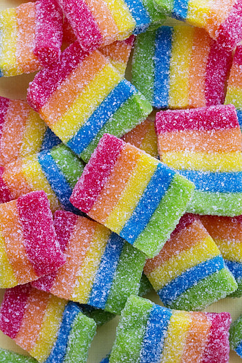 Rainbow of candy, Sweet spectrum, Joyful treats, Colorful confections HD phone wallpaper
