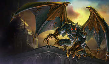 Galio - The Sentinel's Sorrow, the sentinels sorrow, galio - the sentinels sorrow, galio, splash, monster, demon, adventure, video game, cg, league of legends, galio splash HD wallpaper