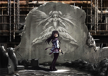 Fighter, anime girl, homura akemi HD wallpaper