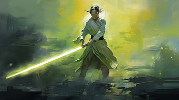 Star Wars Jedi with Lightsaber, lightsaber, Jedi, movie, Star Wars HD wallpaper