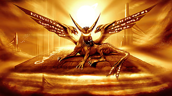 Guardian Of Sun , creature, gold, artist, artwork, digital-art, deviantart HD wallpaper